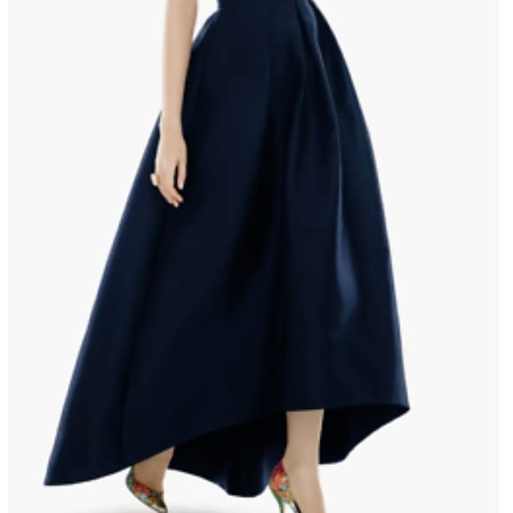 ALFRED SUNG D699SW STRAPLESS HIGH LOW HEM MIDNIGHT E31 DRESS sz 24W - Picture 3 of 4